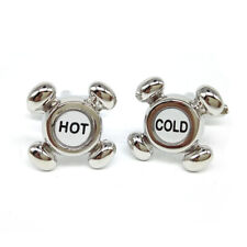 NEW HOT & COLD TAPS PLUMBERS CUFFLINKS X2PSN087/53.23 FREE POUCH