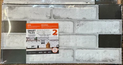 Smart Tiles Brik Sidney XL Matte Peel & Stick 3D Vinyl Tiles Lot of 12 SEALED - Image 1 of 4