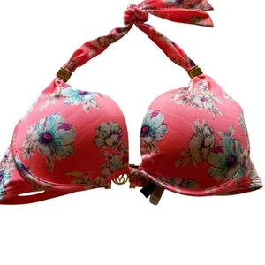 Victoria's Secret Harlow Halter Push-Up Bikini Top Floral 36C Swim - Picture 1 of 6