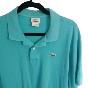 Men’s Vintage Lacoste Short Sleeve Polo Shirt Size 8 Teal Large - Picture 1 of 7