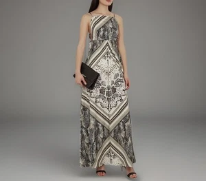 Fabulous Ted baker Izidora Snake Print Long Maxi Dress Sz 4 14 Rrp £279 - Picture 1 of 5