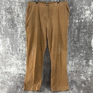 Lands End Mens Size 38 Corduroy Flat Front Pants Brown Button Zip Causal - Picture 1 of 13