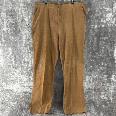 Pantalones Lands End Para Hombre Talla 38 Pana Frente Plano Marrón Botón Cremallera Causal Foto 1 de 4