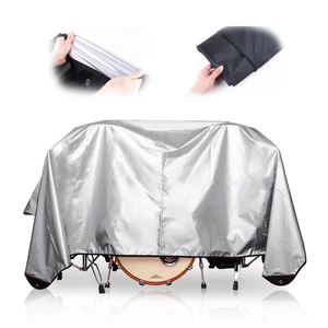 2023 NEW Drum Set Waterproof Dust Cover with Sewn-in Weighted Corners (Silver) - Bild 1 von 9