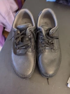 Zapatos Clarks Cardio de cuero negros con cordones talla 9 1/2 ancho - Imagen 1 de 4