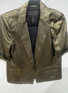 BCBG Max Azria Metallic Top Gr. Medium Bronze Black - Bild 1 von 5