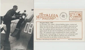 Postal Douglas Bader 1945 Segunda Guerra Mundial RAF Piloto de combate Spitfire - Nostalgia - Imagen 1 de 3