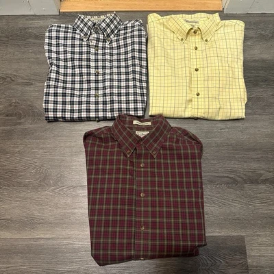 LL Bean Wrinkle Resistant Button Down Shirt Mens Sz L Reg Long Sleeve Bundle 3 - Image 1 of 4