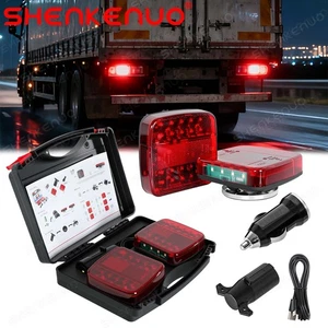 Wireless Magnetic Trailer Lights – Rechargeable LED TailLight Kit For Trailer US - Picture 1 of 12