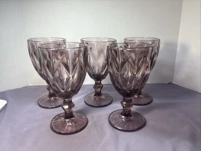 Juego de 5 copas vintage de amatista púrpura Foto 1 de 4