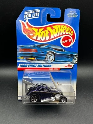 Hot Wheels #919 1999 primeras ediciones 26 11/11 Fiat 500C púrpura con cromo 5 radios Whls Foto 1 de 2