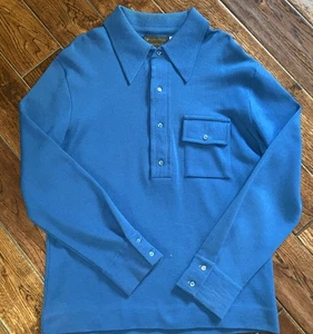 Vintage Pendleton Shirt Mens Large Navy Blue Wool Pullover Workwear Made USA 70s - Picture 1 of 6