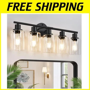 Upgraded Black Vanity Lights, 5-Light Bathroom Fixtures - Picture 1 of 9