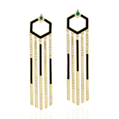 Natural Diamond Chandelier Earrings For Women 18k Yellow Gold Fine Jewelry - Image 1 of 4