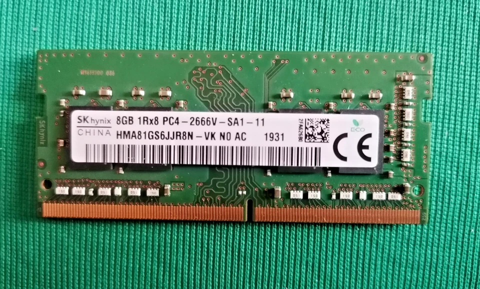 MODULO RAM MEMORIA HYNIX DDR4 8GB 1Rx8  PC4  2666V-SA1-11  1931 SPED.GRATIS - Immagine 1 di 1