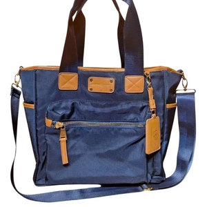 Adrianne Vittadini Navy blue laptop travel tote bag personal item size crossbody - Picture 1 of 10