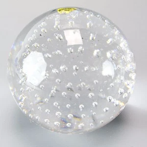 Adam Jablonski Bleikristall Kunst Glas Briefbeschwerer Polen klar geometrische Blase - Bild 1 von 10