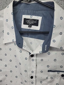 Eighty Eight Men’s  White Retro XXL Platinum Button Up Long Sleeve Cotton Shirt - Picture 1 of 22