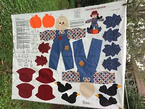 Fabric Panel to Make Stuffed Scarecrow Pumpkin Crows Autumn Fall Décor - Bild 1 von 5