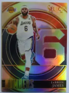 LeBron James 2021-22 Panini Select Numbers Prizm Silver Holo Insert #6 LA Lakers - Bild 1 von 2