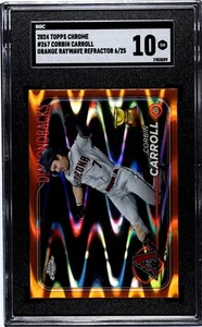 2024 Topps Cromo Corbin Carroll Naranja Raywave #'d/25 Diamondbacks SGC 10 - Imagen 1 de 2