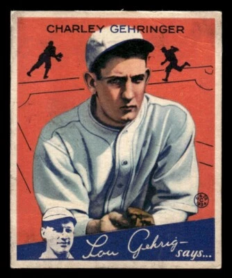 1934 Goudey Baseball #23 Charley Gehringer GD Foto 1 de 2