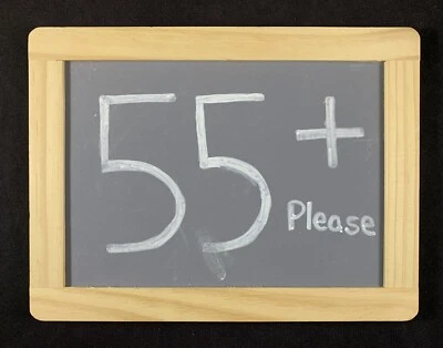 55+ and Older Chalkboard Wall Hanging Sign - Image 1 of 2