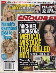 National Enquirer Magazine Michael Jackson Jennifer Aniston Farrah Fawcett Cher - Picture 1 of 12