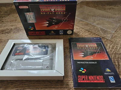 SNES SUPER NINTENDO - TURN AND BURN NO FLY ZONE #SUP UKV PAL CIB - Image 1 of 4