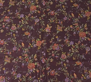 Andover Fabrics EMBROIDERY ROSE Bob Van Osten Burgundy Floral Quilt Fabric 2yds - Picture 1 of 2