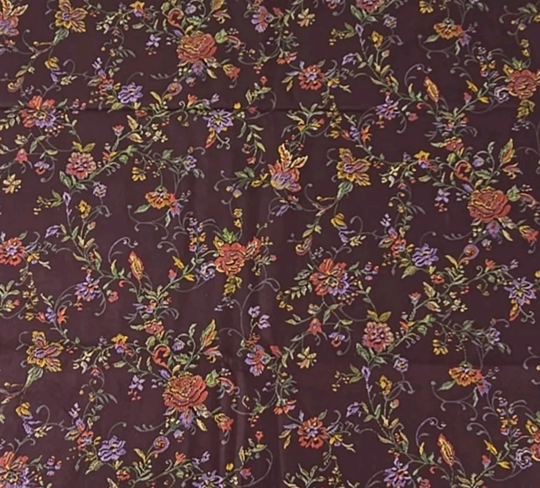 Andover Fabrics EMBROIDERY ROSE Bob Van Osten Burgundy Floral Quilt Fabric 2yds - Image 1 of 2