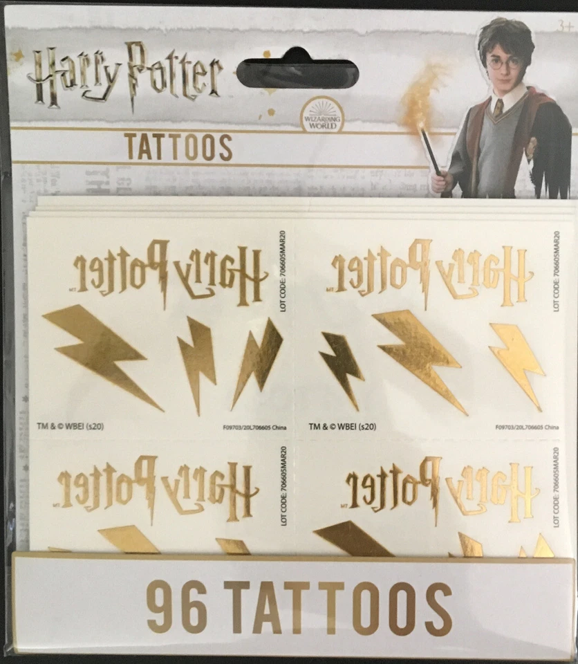 1 Pack Tatuajes Harry Potter (4 Hojas/6 Cuadrados) Favores Fiesta Nuevo En Paquete Foto 1 de 2