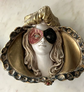 VTG Italian Perseo Pottery Sculpture Wall Decor Art Mask Harlequin ITALY - Picture 1 of 21