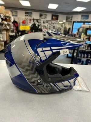 0110-4229 HJC SMALL CL-X7 CROSS UP HELMET BLUE/GREY OFF ROAD SNOWMOBILING ATV - Imagem 1 de 4
