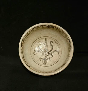 **RARE** 14th Century A.D. Sukhothai Underglazed Black Decorared Bowl (2) - Picture 1 of 11