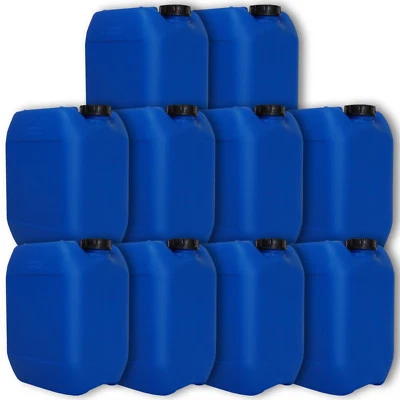 MARKENPRODUKT 10er Pack 10 Liter Kunststoffkanister Plastikbehälter blau DIN 51 stapelbar