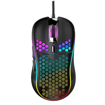 Lightweight Wired Gaming RGB Mouse Honeycomb Design 7200DPI Ergonomic Gaming - Image 1 of 4