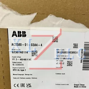 1 PIEZA Nuevo Inversor ABB ACS580-01-03A4-4 En Caja* - Imagen 1 de 3