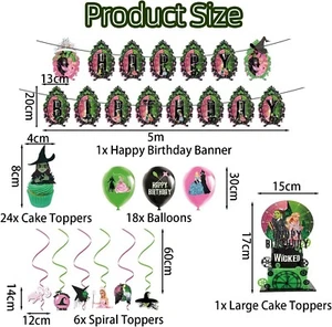 50 Magic Geburtstag Party Deko Set - 24 Cake Topper + 18 Luftballons + 6 Spiralen + Banner - Bild 1 von 7
