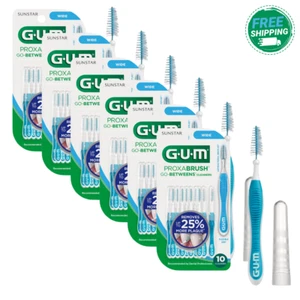 6 PACK Gum Go-Betweens Cleaners Proxabrush WIDE 10 Count - Picture 1 of 1