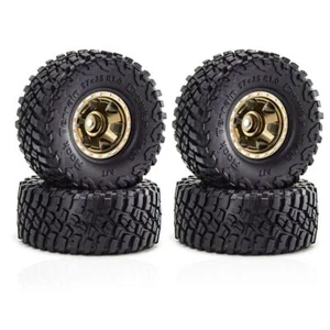 4Pcs 1.0" Beadlock Wheels & Tires for 1/24 Axial SCX24 AX24 FMS FCX24 1/18 TRX4M - Picture 1 of 38