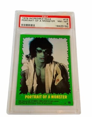 The Incredible Hulk Lou Ferrigno 1979 Topps Marvel Comics Card PSA 8 Portrait 19 - Image 1 of 2