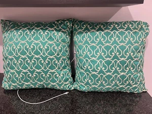 Gold and Green Accent Throw Decorative Geometric Pillows Elegant 17 x 17 - Picture 1 of 3