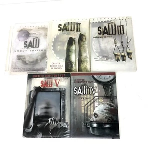 Saw DVD Set 1-5 Unrated Directors Cut Horror - Imagen 1 de 9
