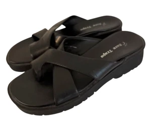 Bare Traps Women's Sandals Size 6 Christy Black Leather Shoes Chunky Y2K Comfort - Imagen 1 de 8