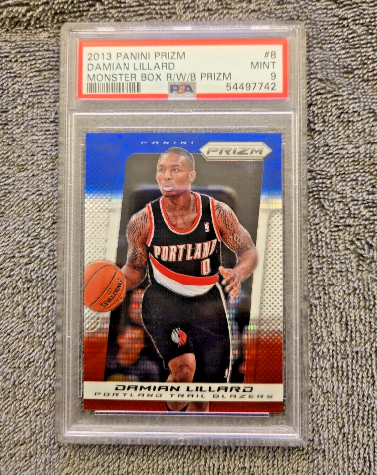  2013 Panini Prizm Damian Lillard RWB Monster Box #8 PSA 9 - LOW POP - Image 1 of 2