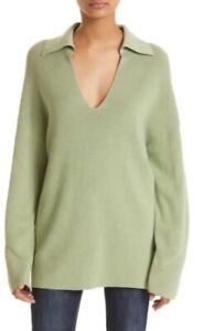 Rag & Bone Sweater Womens Size Large Amy Ribbed Cotton Blend Tunic Light Green