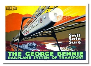 George Bennie Railplane Railway Vintage Advert Transport Invention Travel Poster - Picture 1 of 6