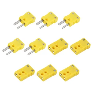 5 Set Thermocouple Wire Connectors Mini K Type Male Female Plug Adapter 120°C - Picture 1 of 6