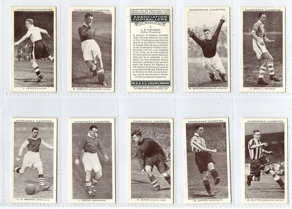 Full Set, Churchman, Association Footballers, 2nd EX 1939 (Gy072-213) - Image 1 of 1